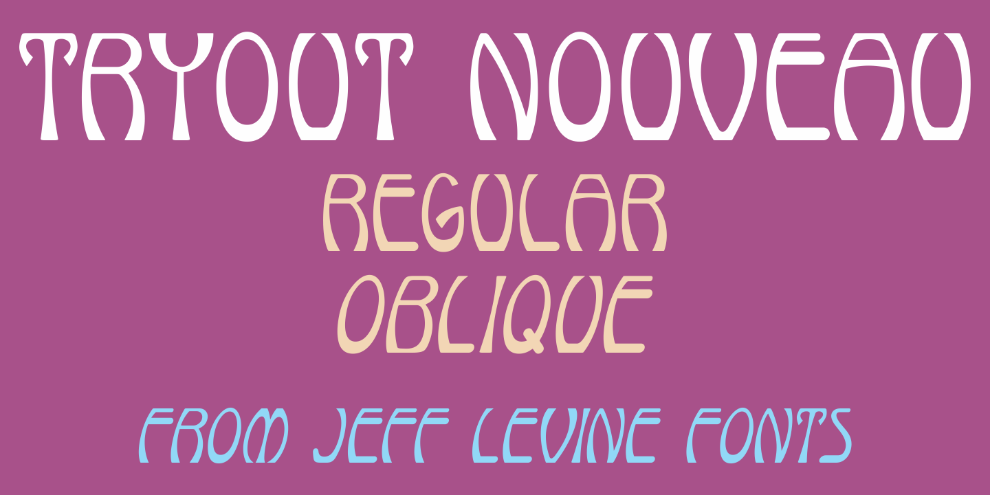 Пример шрифта Tryout Nouveau JNL #1
